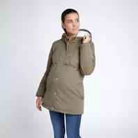 Parka de embarazo evolutiva forrada en sherpa