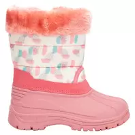 Botas de esquí con cremallera y estampado con pelo sintético para bebé niña