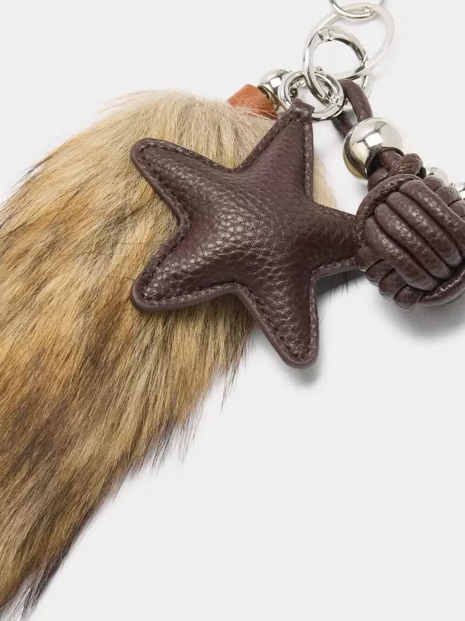 Keychain charm fur effect star