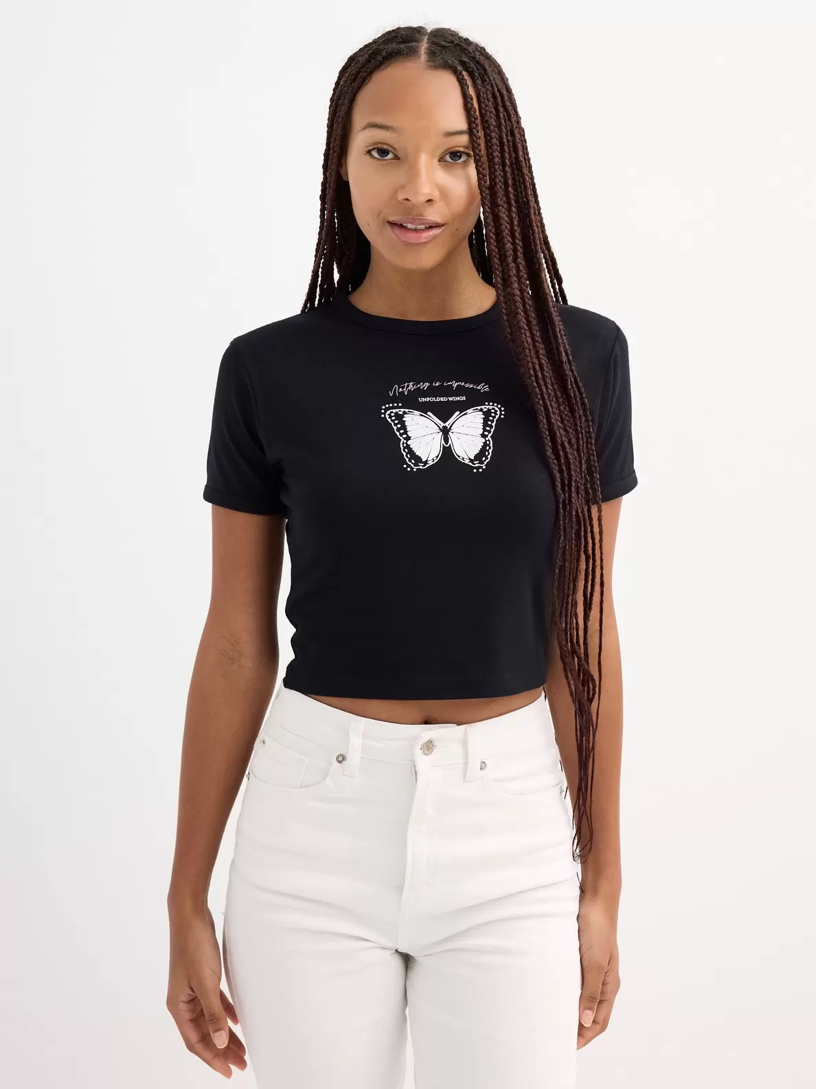 Camiseta manga corta crop...