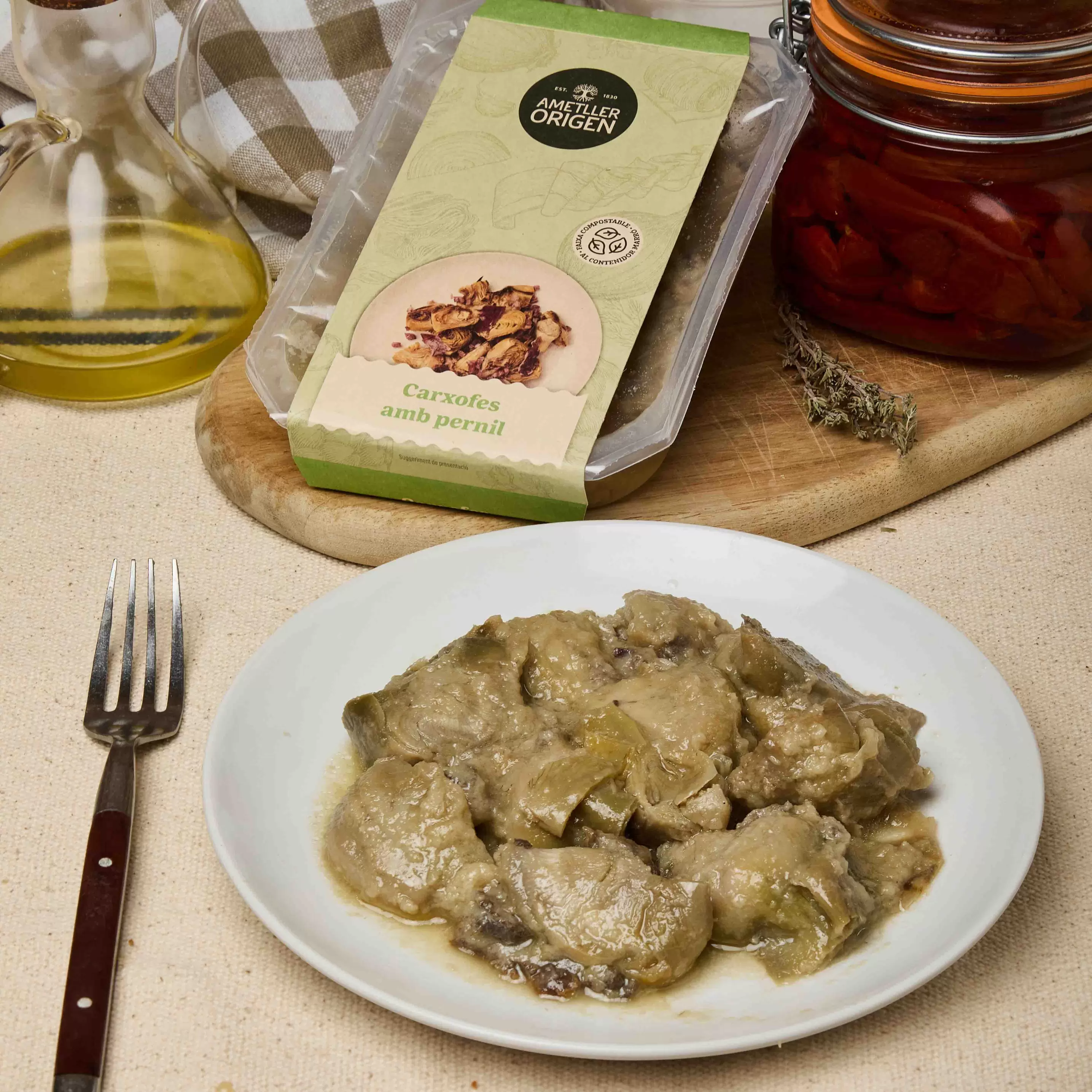 Carxofes amb pernil Ametller Origen 245g