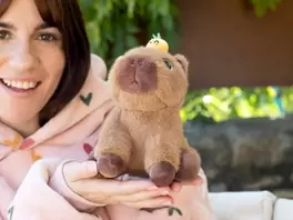 Peluche ojos brillantes capibara