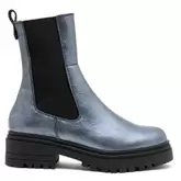Botines de piel metalizada plomo con elásticos camila porronet