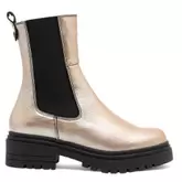Botines de piel metalizada platino con elásticos camila porronet