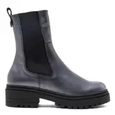 Botines de piel metalizada moka con elásticos camila porronet