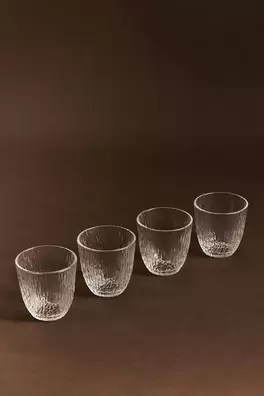 Pack 4 vasos vidrio grabado aguas 300 ml