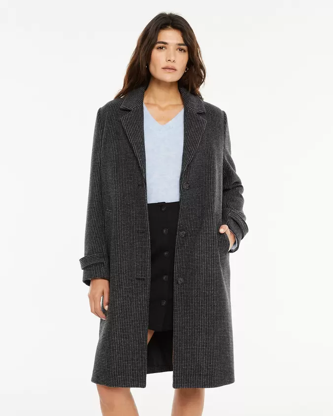 Abrigo largo cuadros