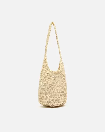 Bolso de hombro efecto rafia