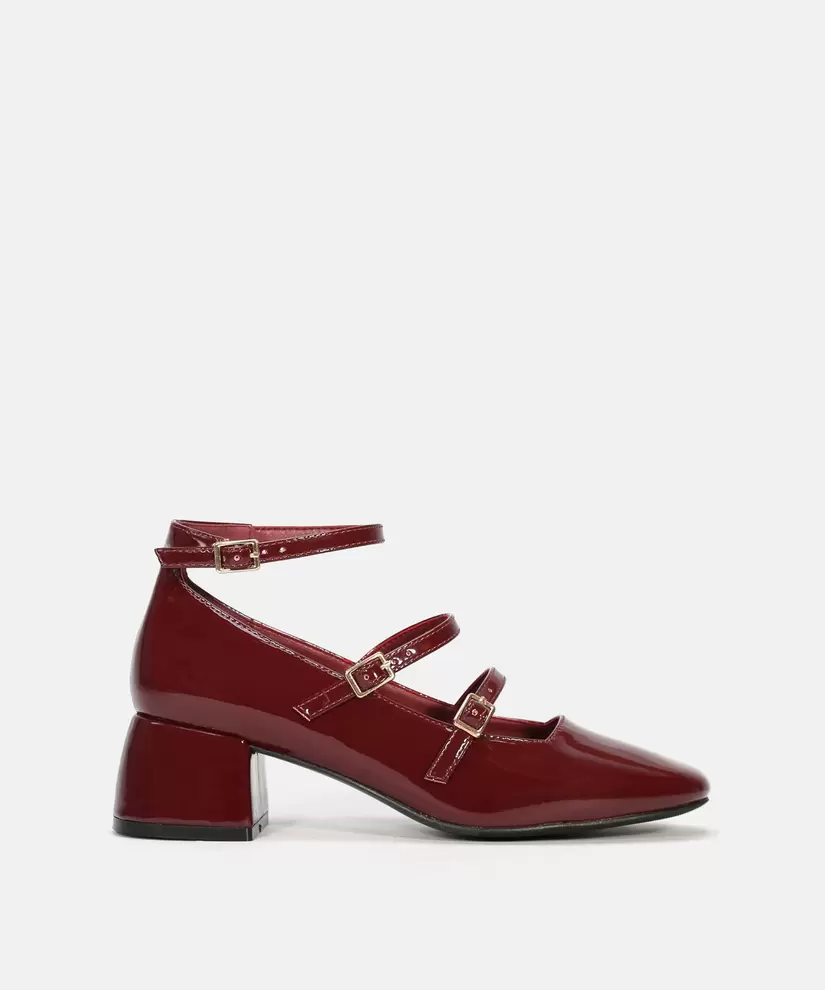 Zapatos tacón doble hebilla