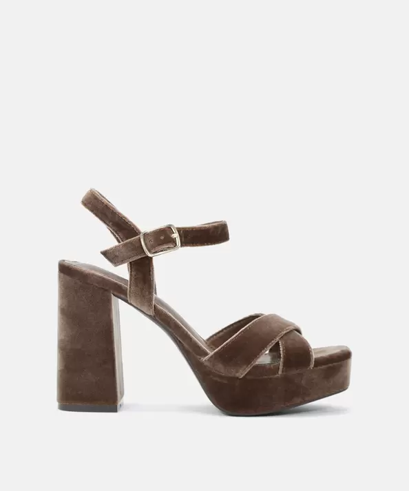 Sandalias plataforma terciopelo