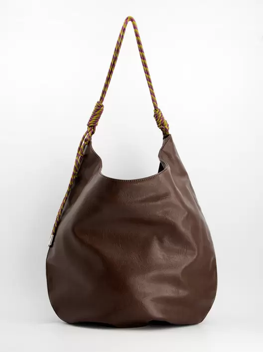Bolso marrón hobo efecto piel - ULK Oluv