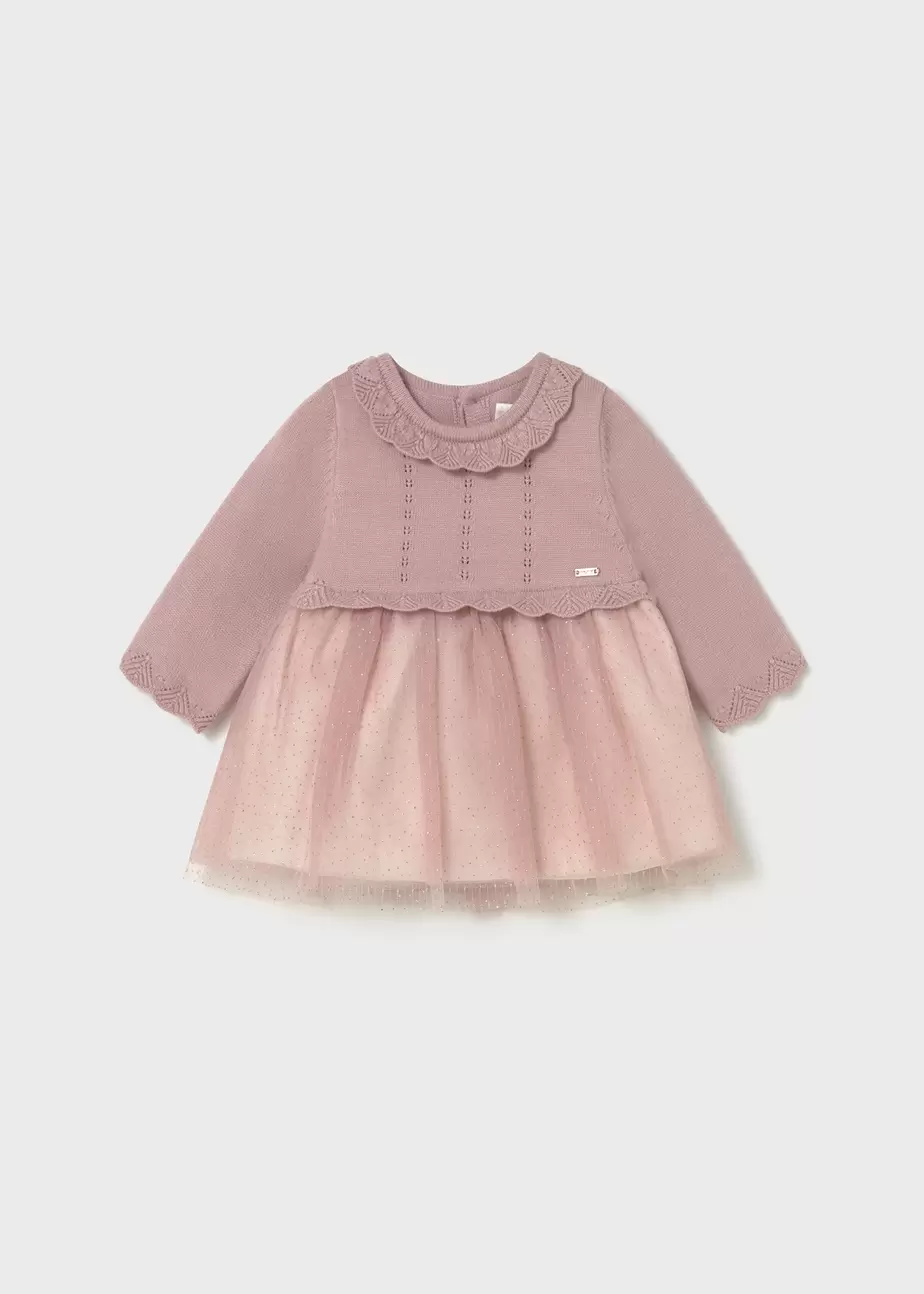 Vestido tricot y tul recién nacida