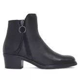 Botines tacón redlove esmeralda negros con tirador redondo de piel