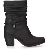 Botas tacón chika 10 kurazo 41 negras de caña media y detalles decorativos