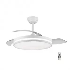 Ventilador de techo Estrella  LED 60w 3CCT integrado acabado blanco estilo moderno aspas plegables motor DC 106cm Ø