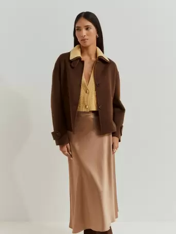 Short wool blend coat