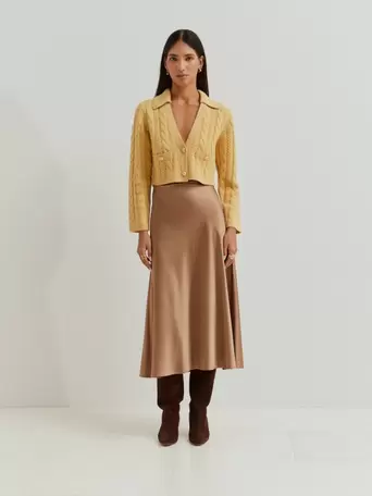 Satin midi skirt