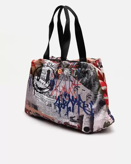 Bolso de hombro grande de nylon reciclado