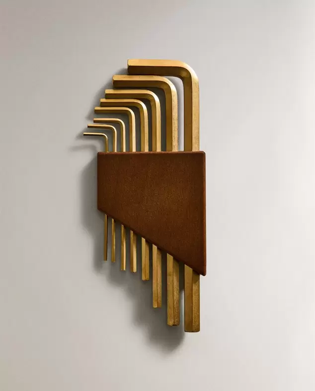 SET 8 LLAVES ALLEN ACERO SOPORTE MADERA