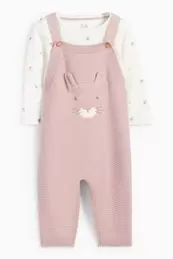 Floretes i conillet - conjunt per a nadó - 2 peces