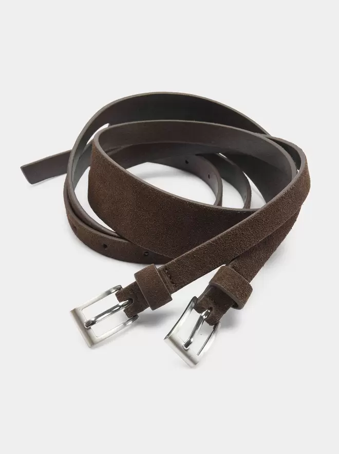 Double-effect leather belt