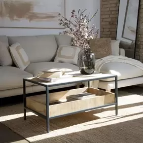 Boston mesa de centro de madera maciza de mango y metal