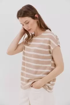 Striped structured t-shirt