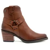 Botines cowboy de piel cuero con cremallera fabiana porronet