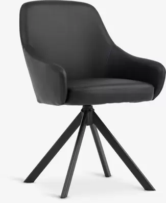 Silla de comedor ROSTRUP giratoria negro