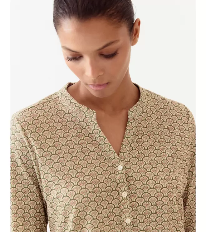 BLUSA ESTAMPADA CUELLO MAO