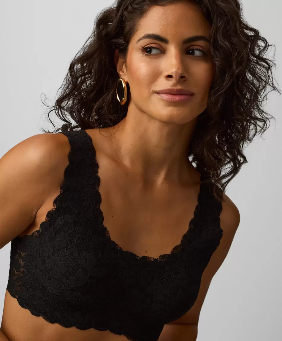 Sujetador de encaje negro sin costuras