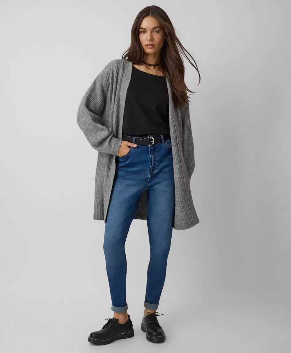 Cárdigan largo negro