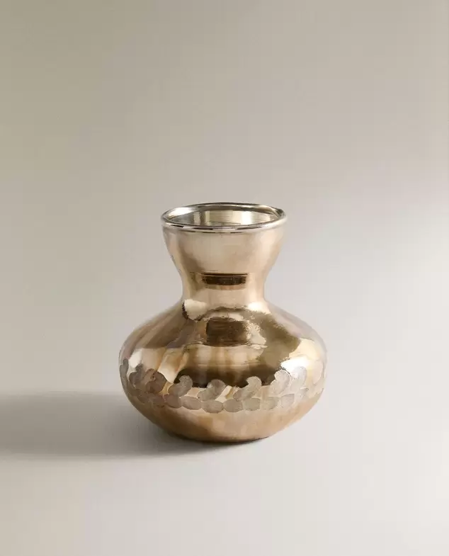 JARRÓN MINI VIDRIO ANTIGUO NAVIDAD