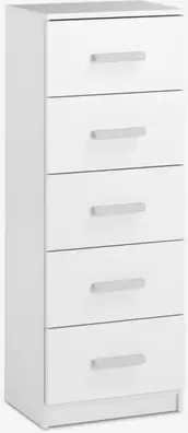 Cómoda TAPDRUP 5 cajones finos blanco