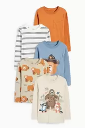 Paquet de 5 - os i peus grans - samarreta de mànigues llargues