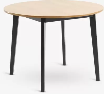 Mesa de comedor JEGIND Ø105 roble natural/negro