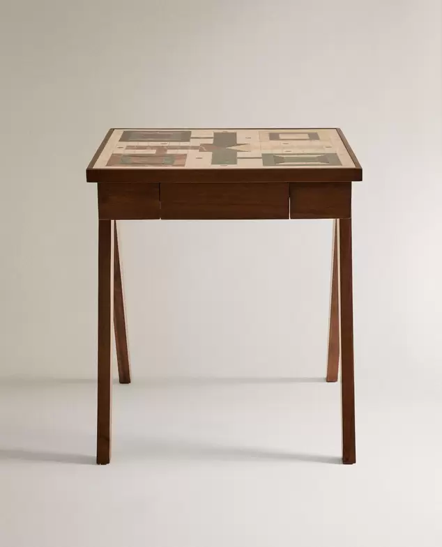 MESA AUXILIAR TABLERO PARCHIS MÁRMOL