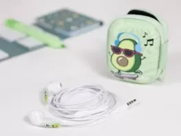 Set funda y auriculares con cable 3.5mm - Aguacate