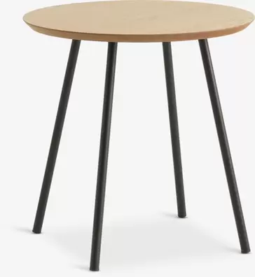 Mesa auxiliar NYBO Ø40 color roble cálido/negro