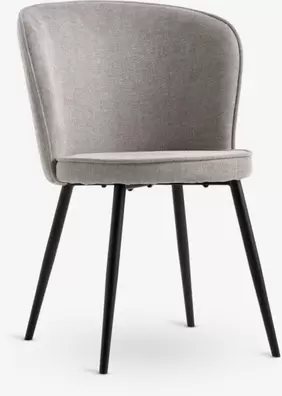 Silla de comedor RISSKOV tela gris claro/negro