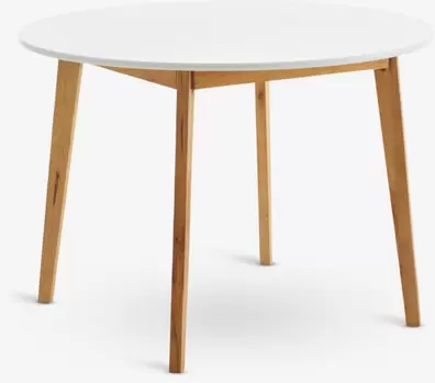 Mesa de comedor JEGIND Ø105 blanco/natural