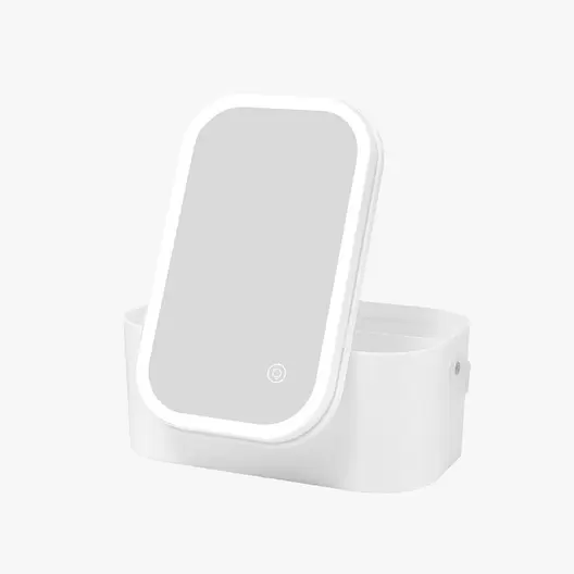 KRHÜNER ORGANIZADOR DE MAQUILLAJE CON ESPEJO BLANCO