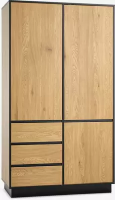 Armario ODENSE 120x210 3 puertas 3 cajones color roble cálid