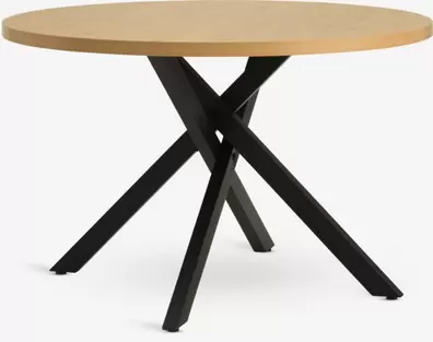 Mesa de comedor NORTOFT Ø120 color roble cálido/negro