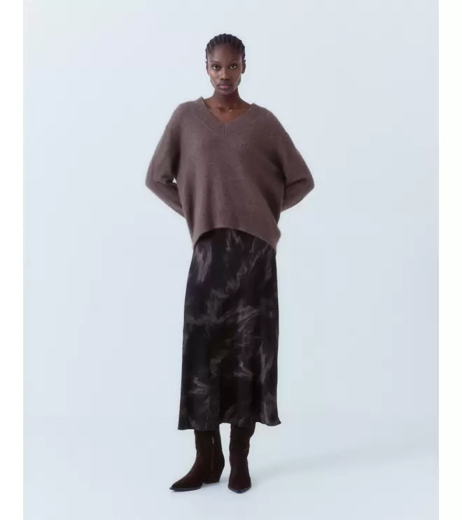 FALDA LARGA EVASÉ EFECTO BRILLO