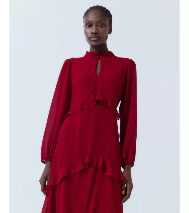 VESTIDO LARGO VOLANTES