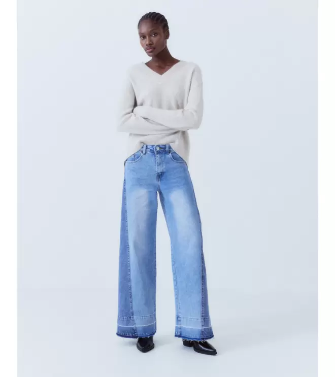 JEANS WIDE LEG TIRO ALTO