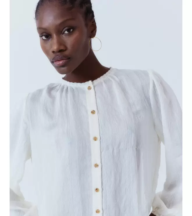 BLUSA ENCAJE CUELLO REDONDO