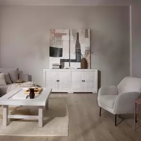 Oblak aparador de madera maciza de araucaria blanco shabby