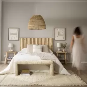 Nusa cabecero de madera maciza de teca para cama de 150 y 160